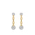 DY Madison Pavé Bead Drop Earrings in 18K Yellow Gold with Diamonds, 33mm