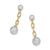 DY Madison Pavé Bead Drop Earrings in 18K Yellow Gold with Diamonds, 33mm