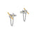 DY Mercer Petite Toggle Chain Stud Earrings in Sterling Silver with 18K Yellow Gold, 38.2mm