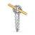 DY Mercer Petite Toggle Chain Stud Earrings in Sterling Silver with 18K Yellow Gold, 38.2mm