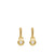 Petite Cable Huggie Drop Earrings in 18K Yellow Gold with Center Diamond, 17.5mm