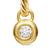 Petite Cable Huggie Drop Earrings in 18K Yellow Gold with Center Diamond, 17.5mm