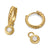 Petite Cable Huggie Drop Earrings in 18K Yellow Gold with Center Diamond, 17.5mm