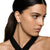 Petite Cable Huggie Drop Earrings in Sterling Silver with 14K Yellow Gold and Center Diamond, 17.5mm
