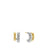 DY Mercer Double Hoop Huggie Earrings in Sterling Silver with 18K Yellow Gold, 13.5mm