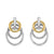 DY Mercer Triple Ring Drop Earrings in Sterling Silver with 18K Yellow Gold, 35.6mm