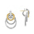 DY Mercer Triple Ring Drop Earrings in Sterling Silver with 18K Yellow Gold, 35.6mm