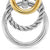 DY Mercer Triple Ring Drop Earrings in Sterling Silver with 18K Yellow Gold, 35.6mm