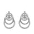 DY Mercer Triple Ring Drop Earrings in Sterling Silver with Diamonds, 35.6mm
