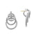 DY Mercer Triple Ring Drop Earrings in Sterling Silver with Diamonds, 35.6mm