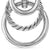 DY Mercer Triple Ring Drop Earrings in Sterling Silver with Diamonds, 35.6mm