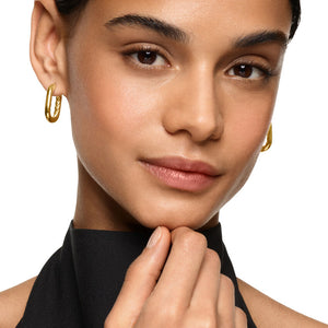 DY Madison Smooth Hoop Earrings in 18K Gold, 24.3mm