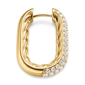DY Madison Smooth Hoop Earrings in 18K Yellow Gold with Diamonds, 24.3mm
