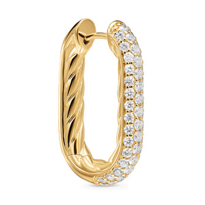 DY Madison Smooth Hoop Earrings in 18K Yellow Gold with Diamonds, 24.3mm