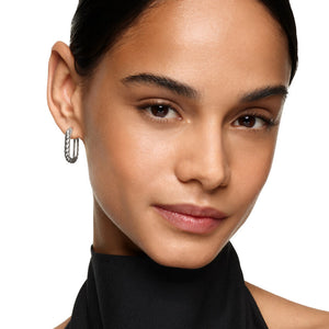 DY Madison Cable Hoop Earrings in Sterling Silver, 24.3mm