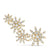 Starburst Full Pavé Climber Earrings in 18K Yellow Gold with Diamonds, 26.9mm