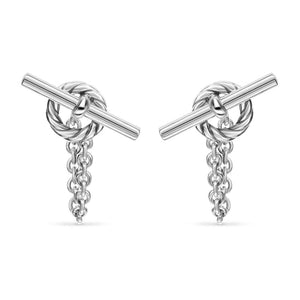 DY Mercer Bold Toggle Chain Stud Earrings in Sterling Silver, 50.4mm