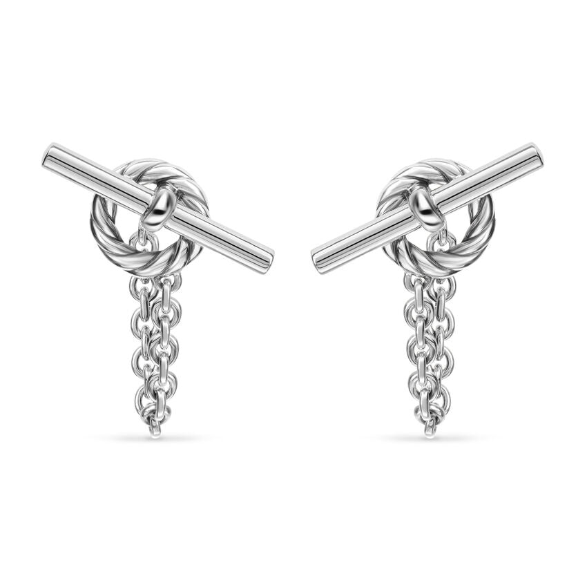 DY Mercer Bold Toggle Chain Stud Earrings in Sterling Silver, 50.4mm