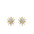 Starburst Stud Earrings in Sterling Silver with 18K Yellow Gold with Diamonds, 10.6mm