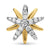 Starburst Stud Earrings in Sterling Silver with 18K Yellow Gold with Diamonds, 10.6mm