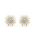 Starburst Stud Earrings in Sterling Silver with 18K Yellow Gold with Diamonds, 19mm