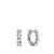 Bezel Set Hoop Earrings in Sterling Silver with Diamonds, 13.4mm