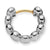 Bezel Set Hoop Earrings in Sterling Silver with Diamonds, 13.4mm