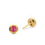 Bezel Set Stud Earrings in 18K Yellow Gold with Pink Tourmalines, 6.6mm
