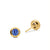 Bezel Set Stud Earrings in 18K Yellow Gold with Tanzanite, 6.6mm