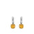 DY Mercer Color Drop Earrings in Sterling Silver with 14K Yellow Gold and Citrine, 6mm