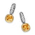 DY Mercer Color Drop Earrings in Sterling Silver with 14K Yellow Gold and Citrine, 6mm