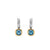 DY Mercer Color Drop Earrings in Sterling Silver with 14K Yellow Gold and Hampton Blue Topaz, 6mm