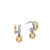 DY Mercer Color Two Row Drop Earrings in Sterling Silver with 18K Yellow Gold and Champagne Citrine, 19.5mm