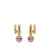 DY Mercer Color Two Row Drop Earrings in 18K Yellow Gold with Amethyst and Diamonds, 19.5mm