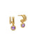 DY Mercer Color Two Row Drop Earrings in 18K Yellow Gold with Amethyst and Diamonds, 19.5mm