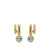 DY Mercer Color Two Row Drop Earrings in 18K Yellow Gold with Sky Blue Topaz and Diamonds, 19.5mm