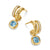 DY Mercer Color Two Row Drop Earrings in 18K Yellow Gold with Sky Blue Topaz and Diamonds, 19.5mm