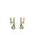 DY Mercer Color Two Row Drop Earrings in Sterling Silver with 18K Yellow Gold and Sky Blue Topaz, 19.5mm