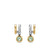 DY Mercer Color Two Row Drop Earrings in Sterling Silver with 18K Yellow Gold and Prasiolite, 19.5mm