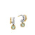 DY Mercer Color Two Row Drop Earrings in Sterling Silver with 18K Yellow Gold and Prasiolite, 19.5mm
