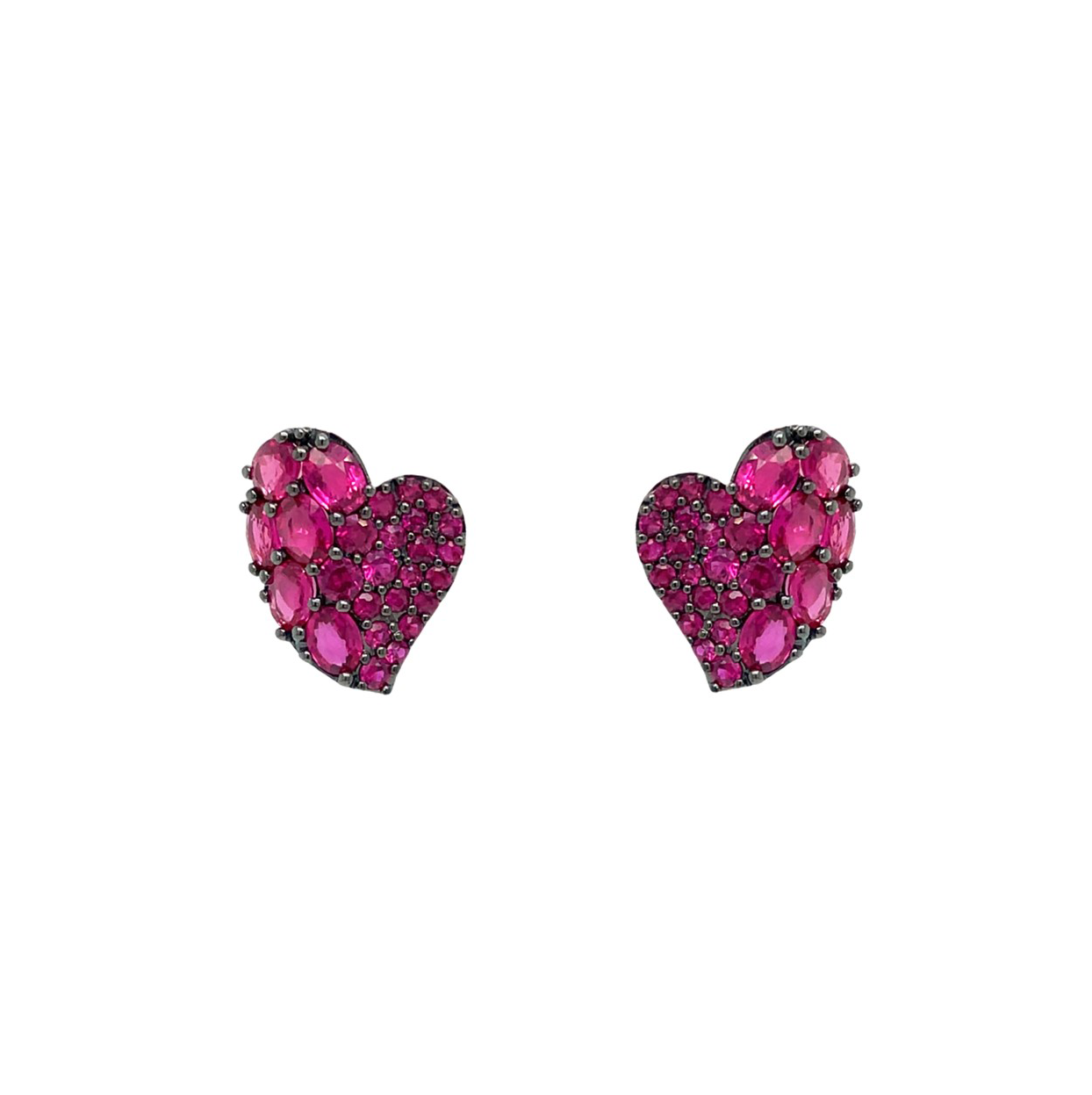 Sabel Collection Pink Sapphire Heart Wave Earrings