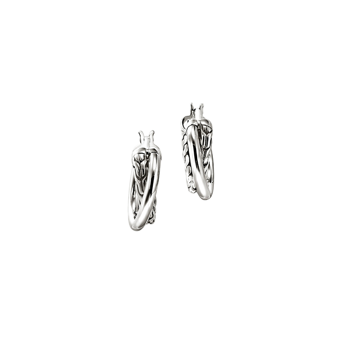 John Hardy Essentials Sterling Silver Crossover Hoop Earrings
