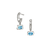 John Hardy Heishi Gem Sterling Silver Swiss Blue Topaz Drop Earrings