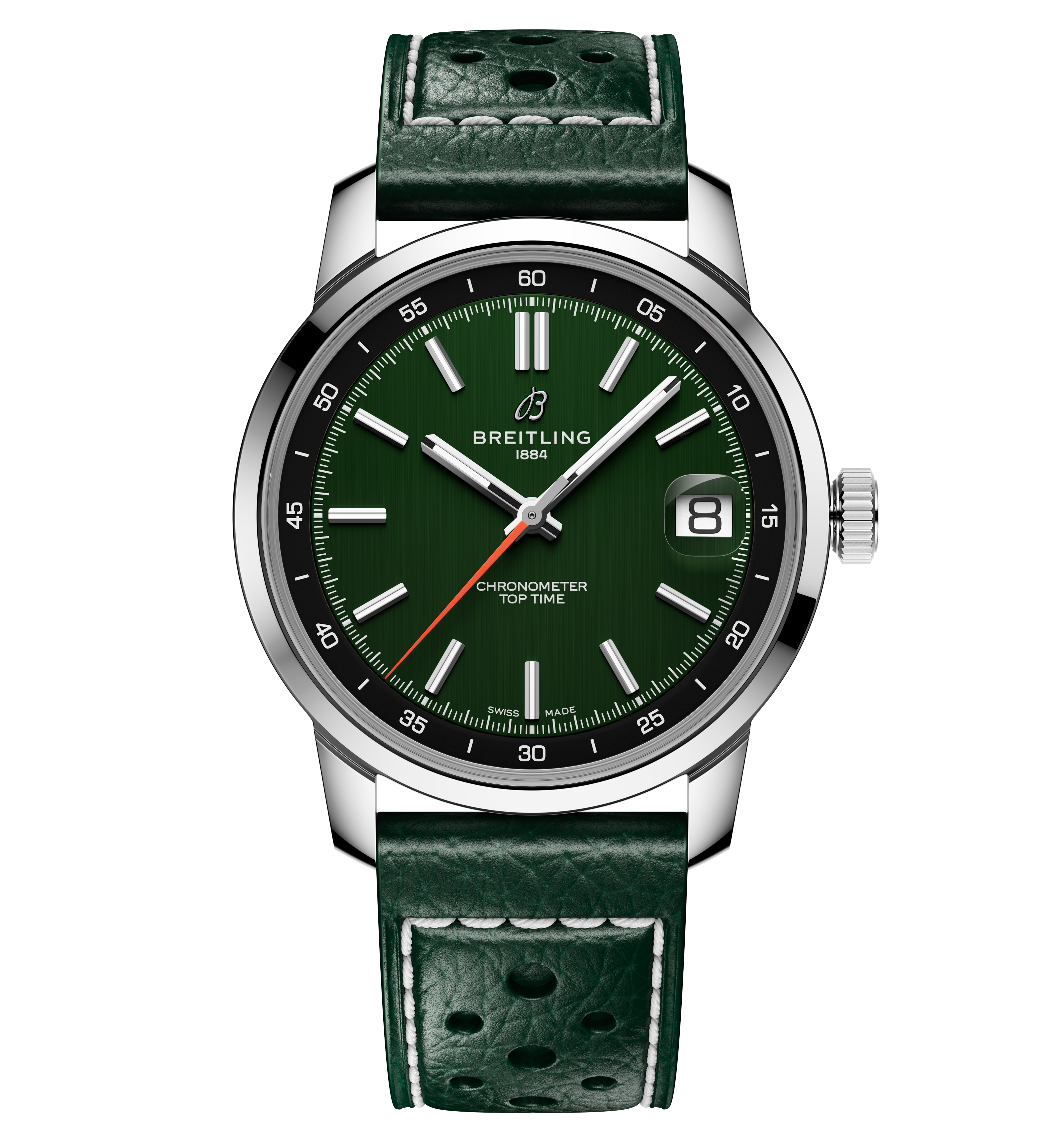 Breitling Top Time B31 Watch Green Leather Strap | Fink display picture 2