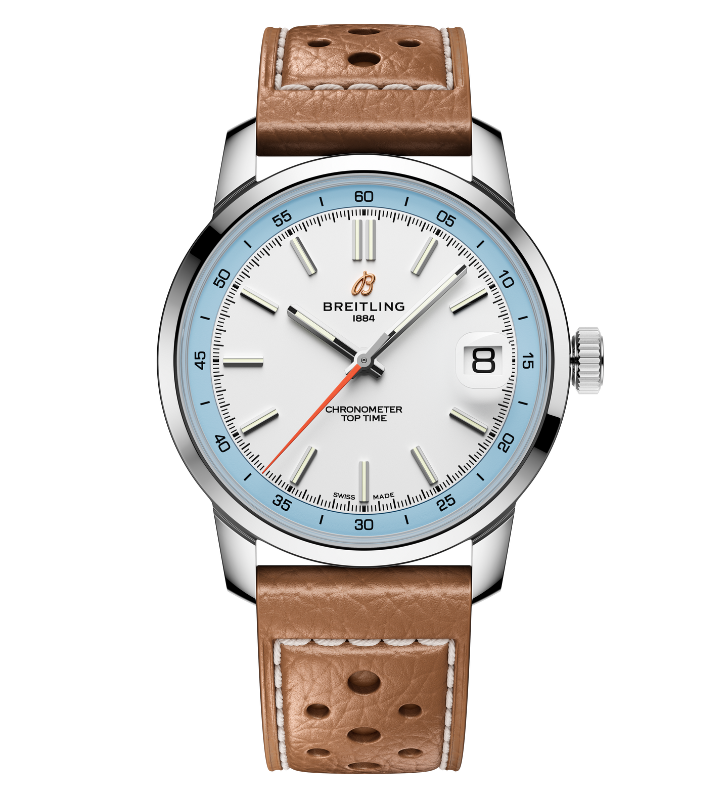 Breitling Top Time B31 38mm Watch with Brown Leather Strap