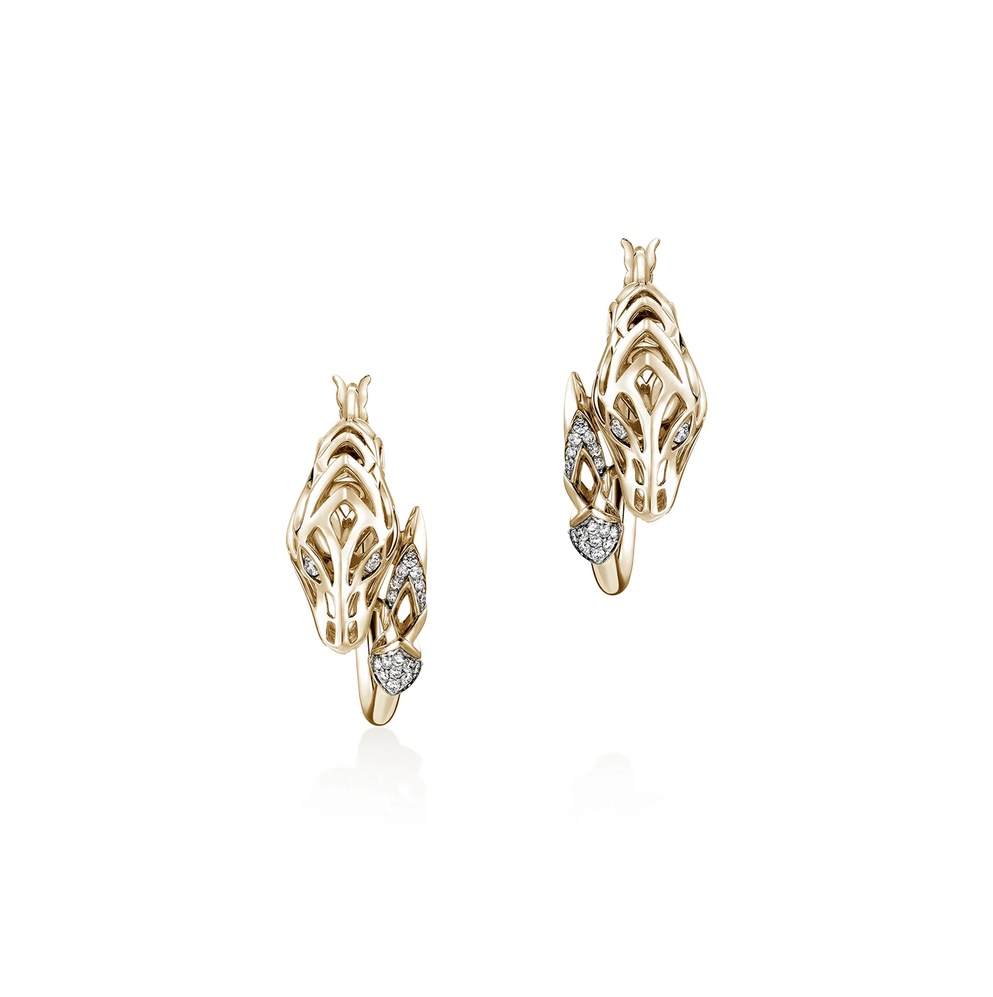 John Hardy Naga Diamond Dragon Hoop Earrings