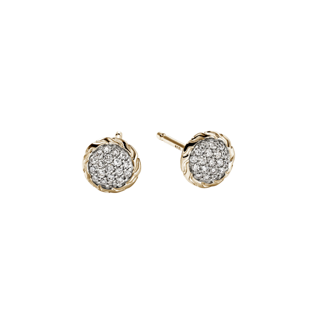 John Hardy Essentials Yellow Gold Diamond Stud Earrings