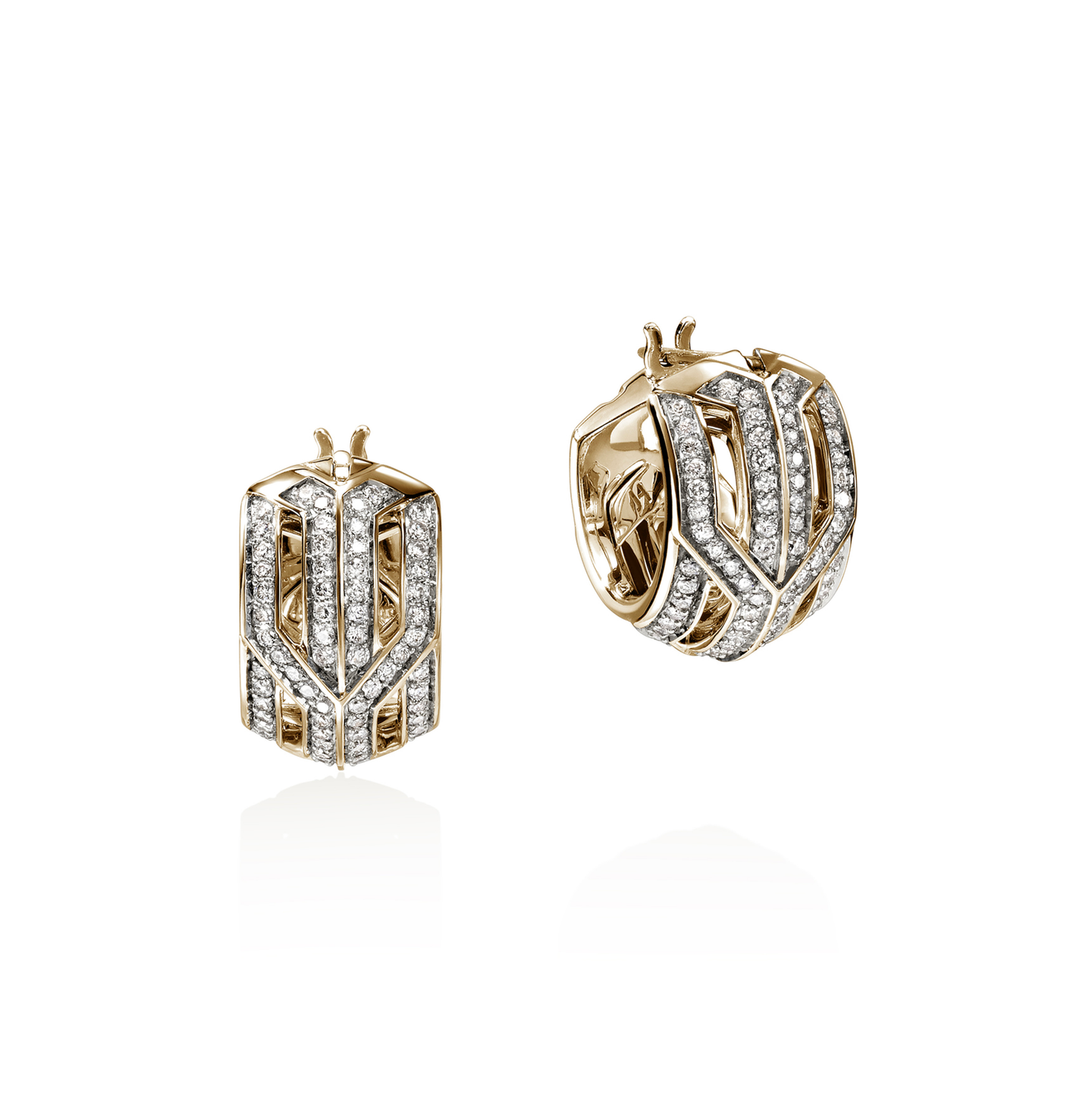 15mm John Hardy Icon 50 Diamond Huggie Hoop Earrings