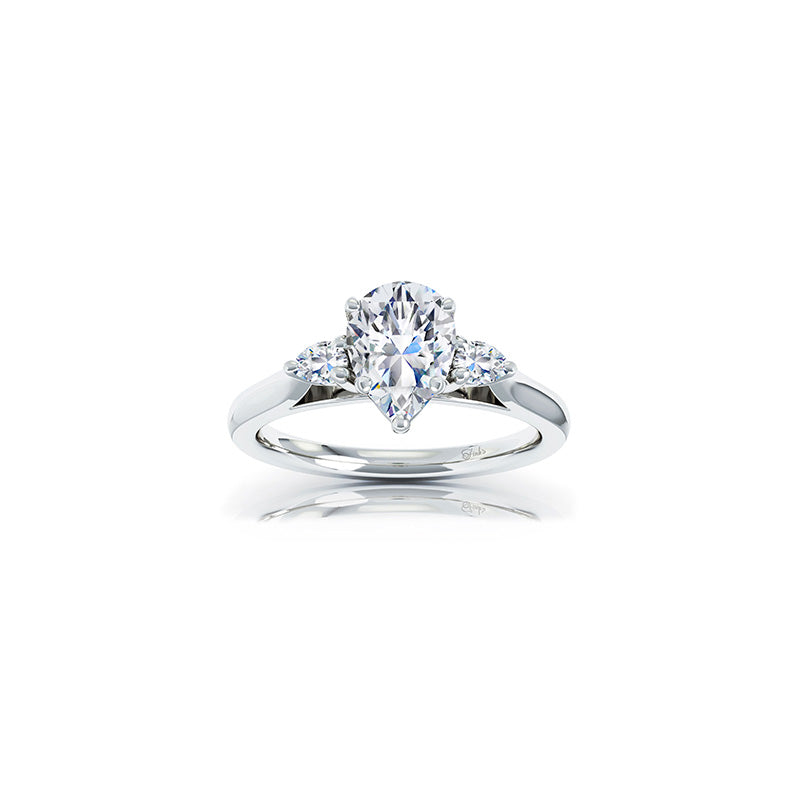 The Studio Collection Pear Center Diamond with Side Diamond Accents Engagement Ring