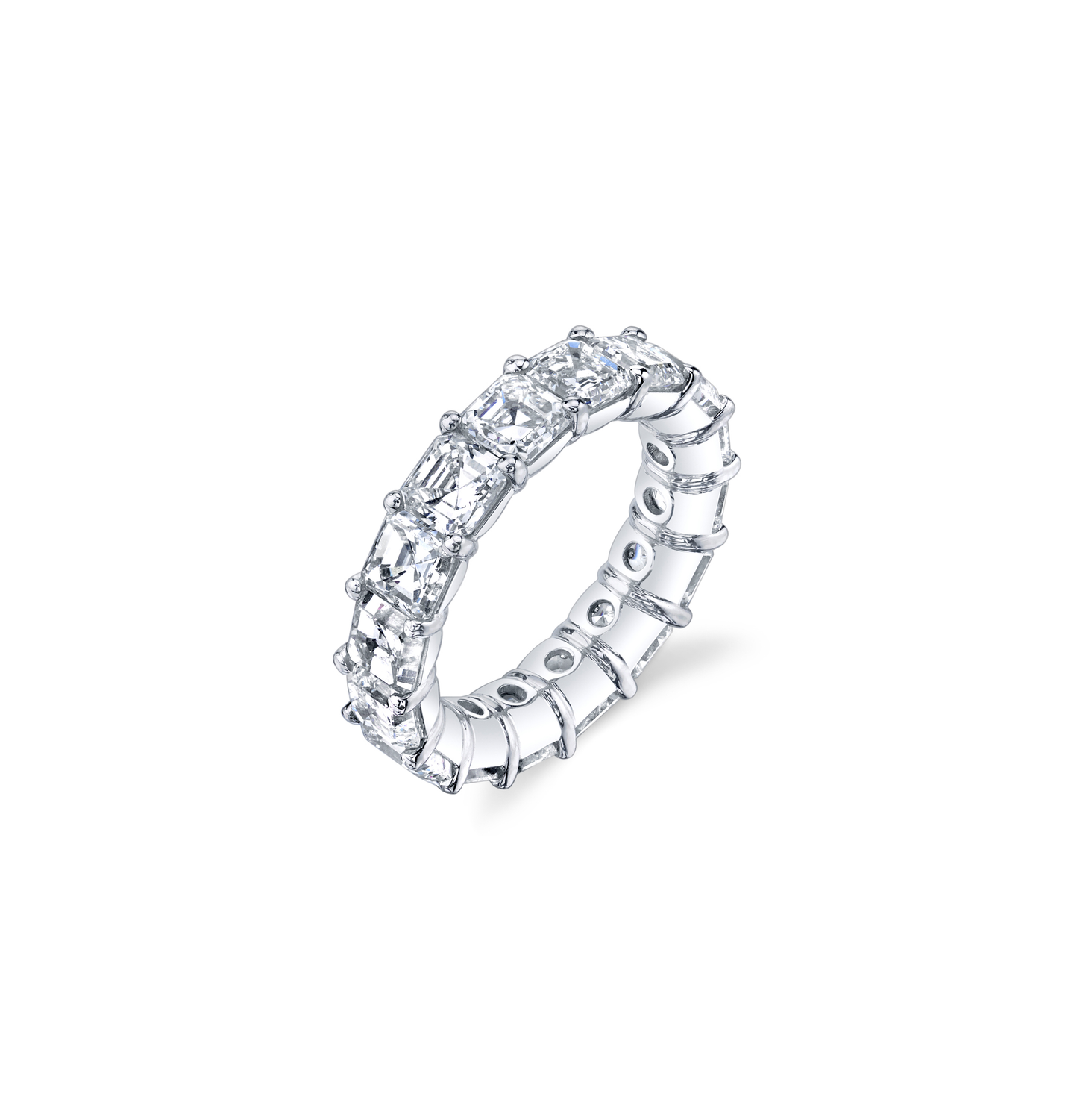 Fink's Exclusive Asscher Diamond Eternity Band in White Gold